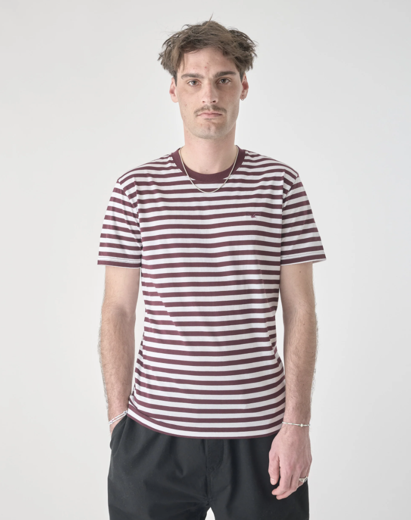 Cleptomanicx Ligull Winetasting Stripe Tee T-Shirt Herren gestreift